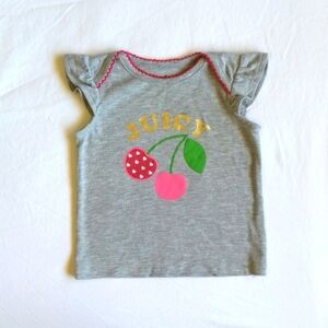 juicy couture cherry graphic flutter cap sleeve top 18 months